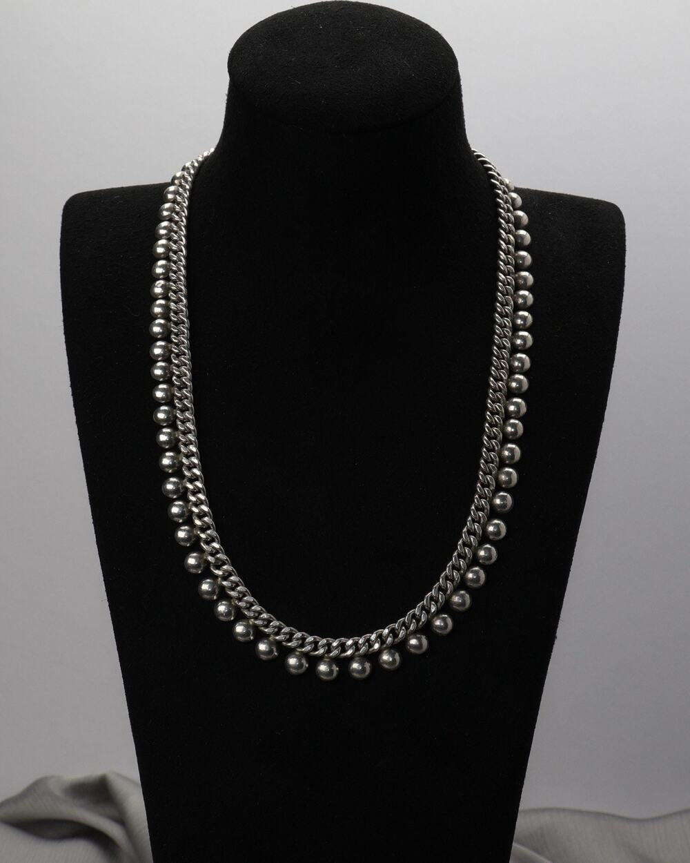 BA Sterling Silver Chain Fringe Necklace 57.4G / 17in